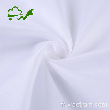 Tissu satin de coton popeline blanc tissé des années 80